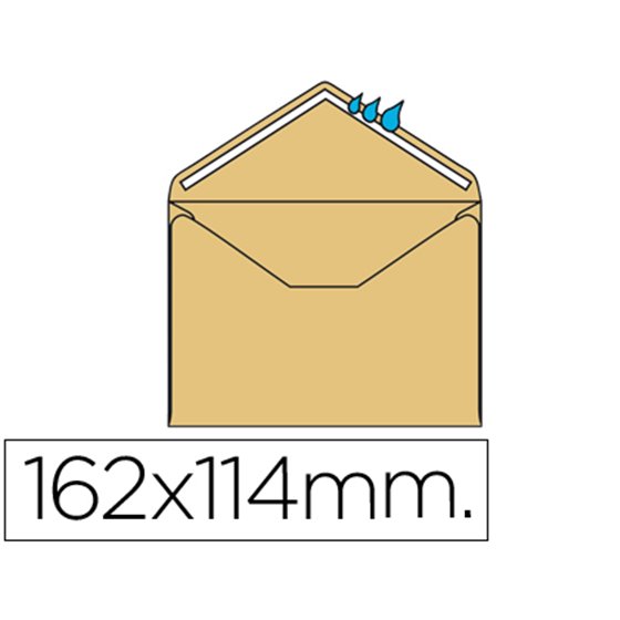 Sobre Liderpapel N.23 Crema C6 114X162 Mm Engomado Solapa De Pico Caja De 500 Unidades