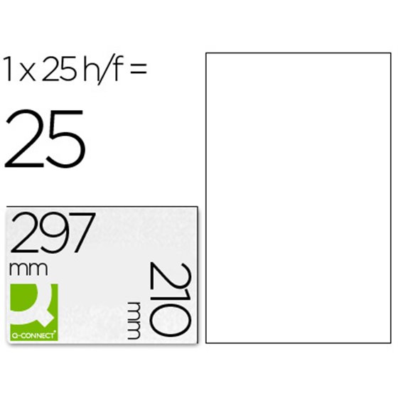 Etiqueta Adhesiva Q-Connect Kf00228 -Tama�o Din A4 -Para Ink-Jet -Transparente -Caja Con 25 Hojas Din-A4