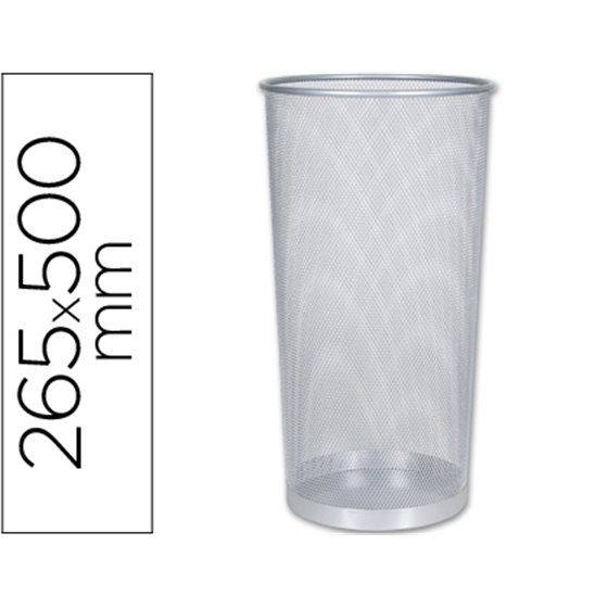 Paraguero Metalico Q-Connect Kf00828 Rejilla Plata 26,5 Diametro X 50 Cm