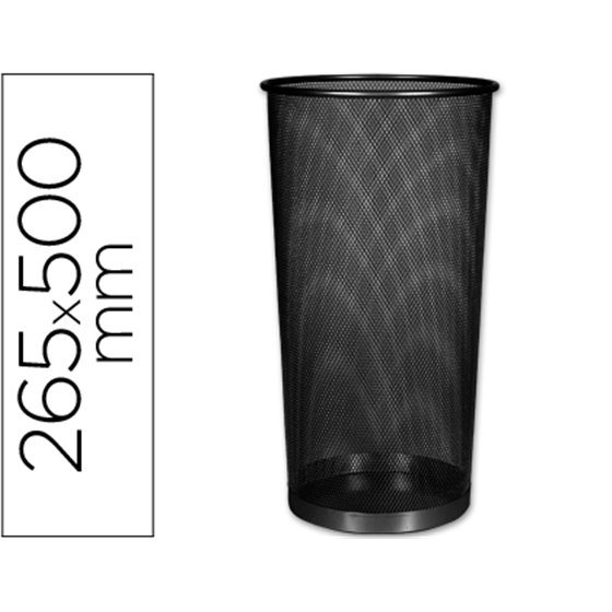 Paraguero Metalico Q-Connect Kf00829 Rejilla Negro 26,5 Diametro X 50 Cm