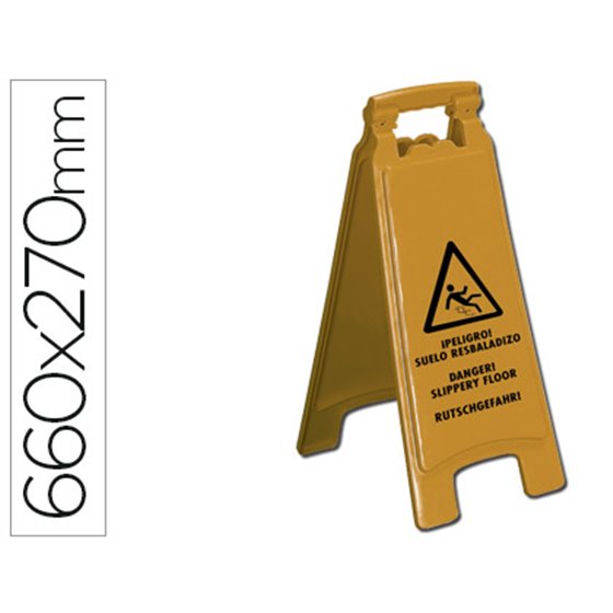 Cartel Plastico Q-Connect Se�alizacion Suelo Resbaladizo