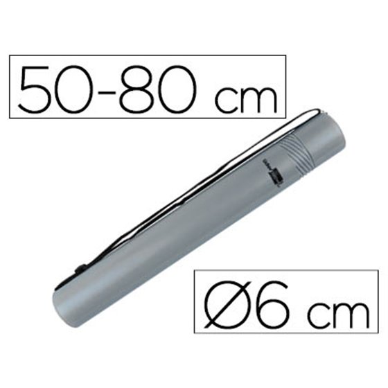 Portaplanos Plastico Liderpapel Diametro 6 Cm Extensible Hasta 80 Gris