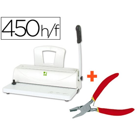 Encuadernadora Para Espiral Q-Connect Perfora 10 Hojas Tama�o A4 Encuaderna Hasta 450 Hojas Paso 5:1