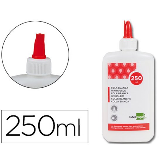 Pegamento Cola Blanca Lavable Liderpapel Bote De 250 Ml