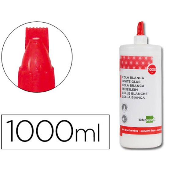 Pegamento Cola Blanca Lavable Liderpapel Bote De 1000 Ml