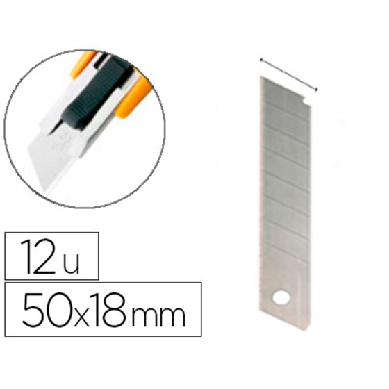 Repuesto Cuter Ancho Metalico Q-Connect 0,5X18 Mm Estuche De12 Cuchillas