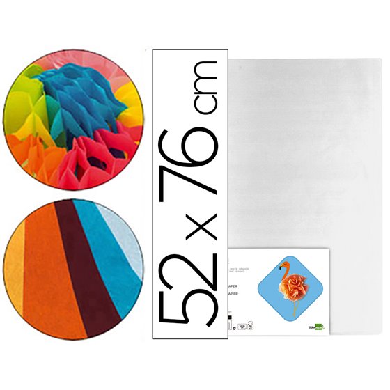 Papel Seda Liderpapel Blanco 52X76 Cm 18 Gr Paquete De 25 Hojas