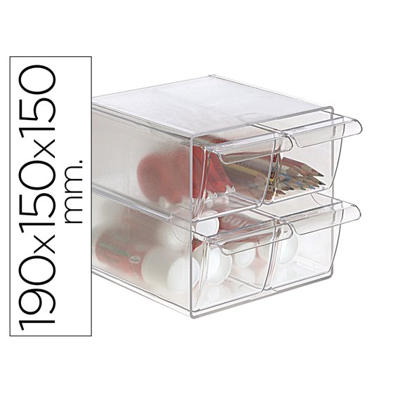 Archicubo Archivo 2000 4 Cajones Organizador Modular Plastico 190X150X150 Mm Incluye 2 Clips De Sujecion
