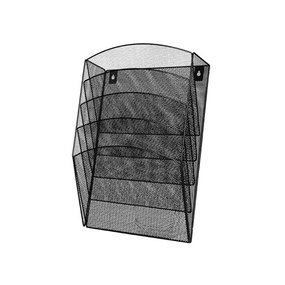 Expositor Mural Q-Connect De Pared 5 Bandejas Din A4 Negro 9,3X31,5X44 Cm