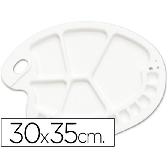 Paleta Plastico Lidercolor Ovalada 17 Huecos Diestros Tama�o 30X35Cm