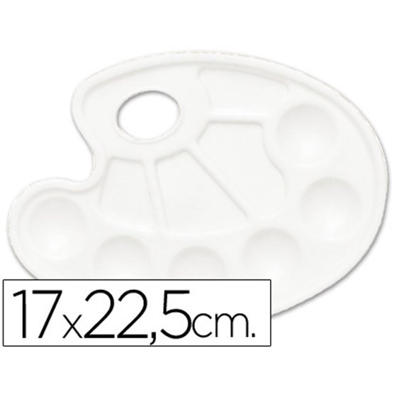 Paleta Plastico Lidercolor Ovalada 10 Huecos Diestros Tama�o 17X22,5Cm