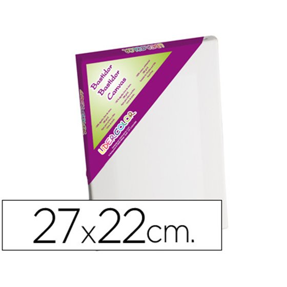 Bastidor Lidercolor 3F Lienzo Grapado Lateral Algodon 100% Marco Pawlonia 1,8X3,8 Cm Bordes Madera 27X22 Cm