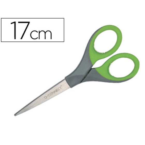 Tijera Q-Connect Mango Caucho 7\" 17 Cm Blister