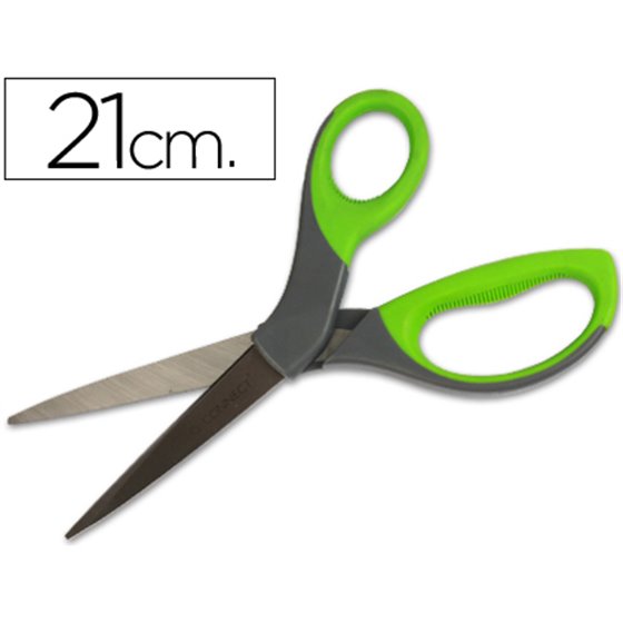 Tijera Q-Connect Mango Caucho 8\" 21 Cm Blister