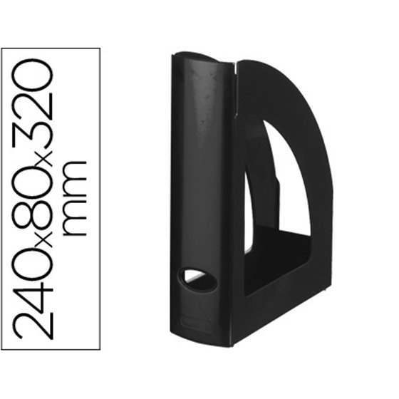 Revistero Plastico Q-Connect Negro Opaco