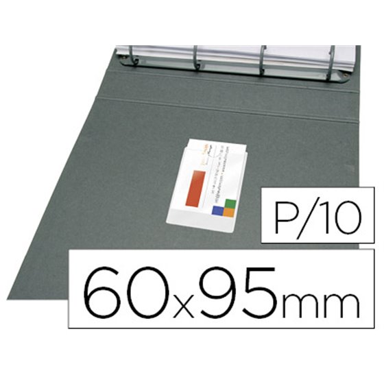 Funda Autoadhesiva Q-Connect Para Tarjetas De Visita 60X95Mm Pack De 10 Unidades