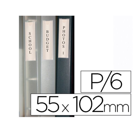 Funda Autoadhesiva Q-Connect Para Lomo De Carpeta 55X102Mmpack De 6 Unidades