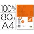 Papel Liderpapel A4 80G/M2 Liso 4 Taladros Paquete De 100 Hojas
