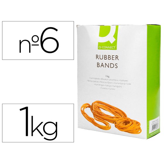 Gomillas Elasticas Q-Connect 1000 Gr Numero 6 60 X 2 Mm
