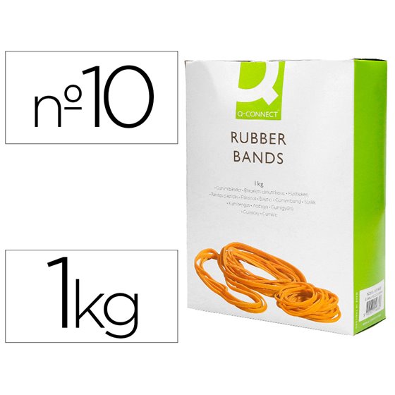 Gomillas Elasticas Q-Connect 1000 Gr Numero 10 100 X 2 Mm