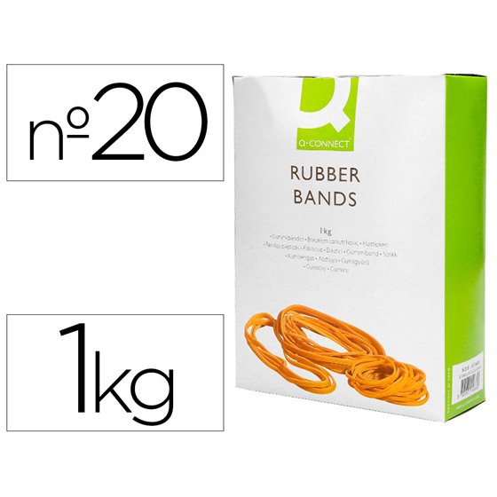 Gomillas Elasticas Q-Connect 1000 Gr Numero 20 200 X 2 Mm