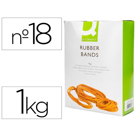 Bandas Elasticas Q-Connect 1000 Gr 180 X 1,6Mm X16 Mm N 18