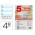 Recambio Liderpapel Cuarto Pautaguia 100 Hojas 75 G Cuadriculado Pautado 5 Mm Con Margen 6 Taladros