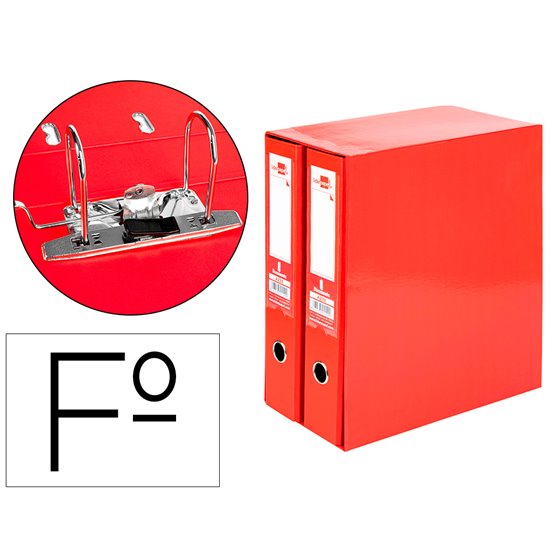 Modulo Liderpapel 2 Archivadores Folio 2 Anillas Mecanismo De Palanca 75Mm Rojo