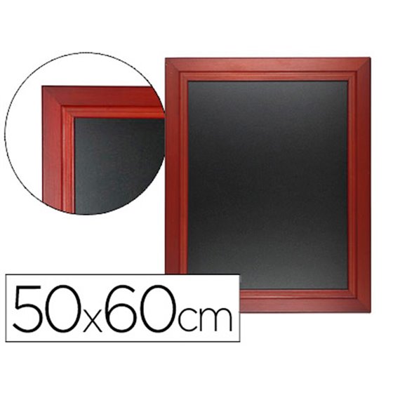 Pizarra Negra Liderpapel Mural De Madera Con Superficie Para Rotuladores Tipo Tiza 50X60Cm