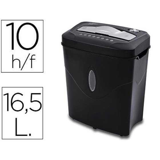 Destructora De Documentos Q-Connect Kf17974 Capacidad De Corte 10 H Destruye Grapas Clips Y Tarjetas Papelera 16,5