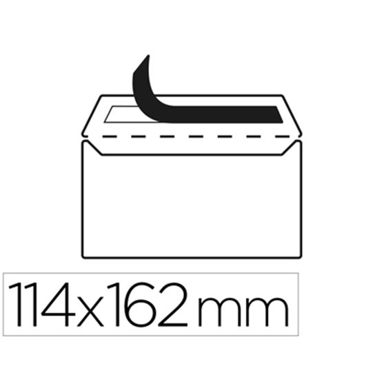 Sobre Liderpapel N 19 Blanco C6 114X162 Mm Tira De Silicona Paquete De 25 Unidades