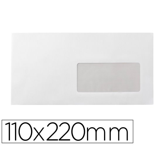 Sobre Liderpapel N 3 Blanco Din Americano Ventana Derecha 110X220 Mm Tira De Silicona Paquete De 25 Unidades