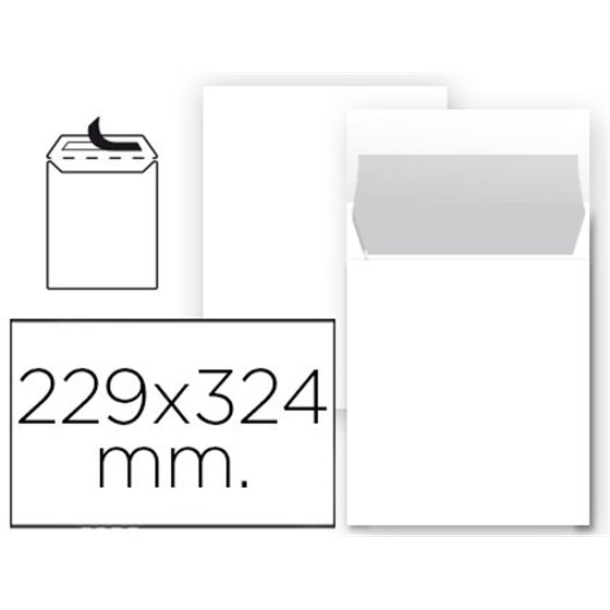 Sobre Liderpapel Bolsa N 8 Blanco Din 229X324 Mm Tira De Silicona Paquete De 25 Unidades