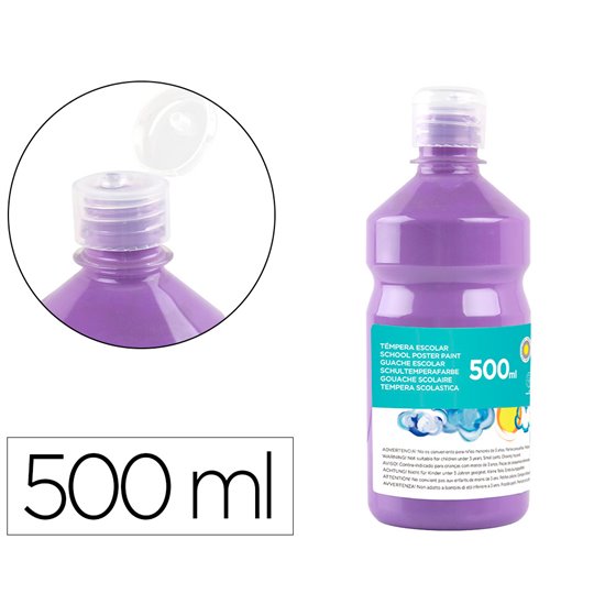 Tempera Liquida Liderpapel Escolar 500 Ml Lila