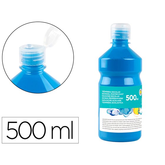 Tempera Liquida Liderpapel Escolar 500 Ml Azul