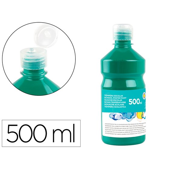 Tempera Liquida Liderpapel Escolar 500 Ml Verde Oscuro