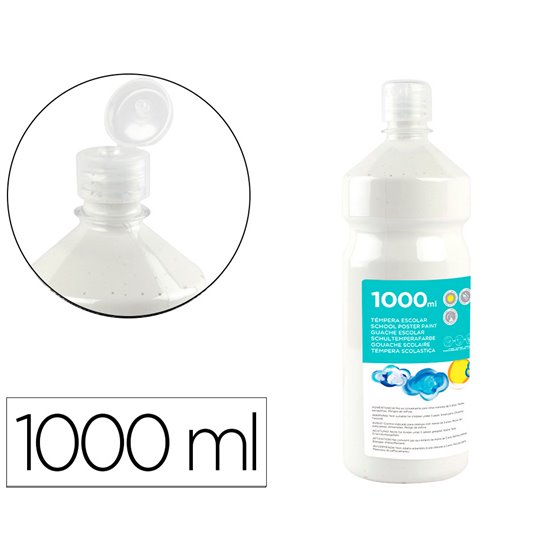 Tempera Liquida Liderpapel Escolar 1000 Ml Blanco