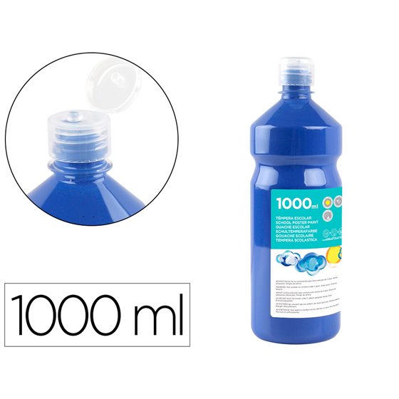 Tempera Liquida Liderpapel Escolar 1000 Ml Azul Marino