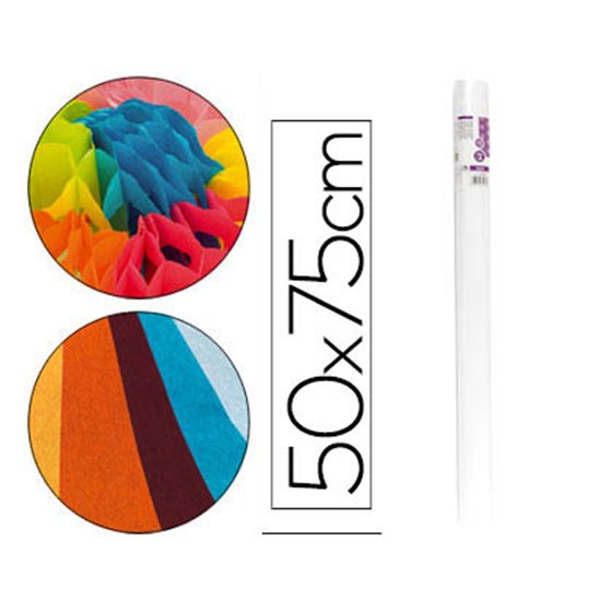 Papel Seda Liderpapel Blanco 17G/M2 Rollo De 24 Hojas 50X75Cm
