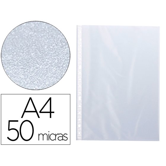 Funda Multitaladro Q-Connect Din A4 50 Mc Piel De Naranja Caja De 100 Unidades