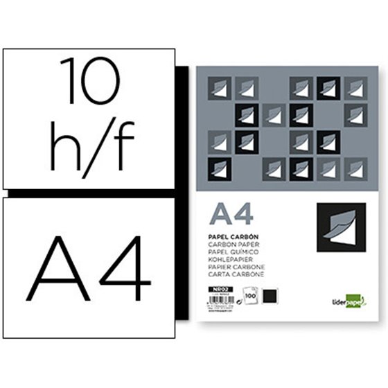 Papel Carbon Liderpapel Negro Din A4 Bolsa De 10 Hojas