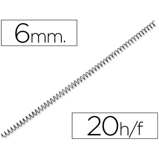 Espiral Metalico Q-Connect 64 5:1 6Mm 1Mm Caja De 200 Unidades