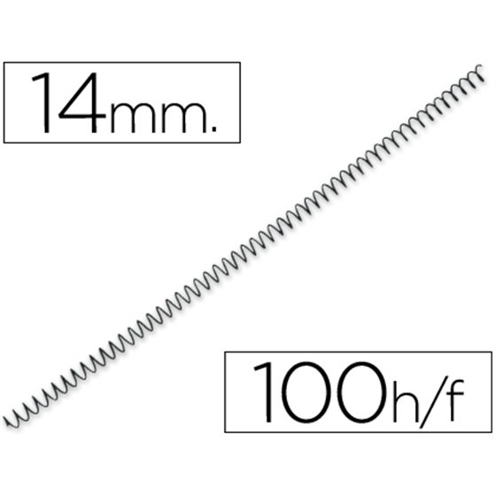 Espiral Metalico Q-Connect 64 5:1 14 Mm 1Mm Caja De 100 Unidades