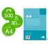 Papel Liderpapel A4 80G/M2 Liso Microperforado En Dos Partes Iguales Paquete De 500 Hojas
