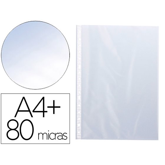 Funda Multitaladro Q-Connect Folio 80 Mc Cristal Bolsa De 10 Unidades