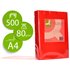 Papel Color Q-Connect Din A4 80Gr Rojo Intenso Paquete De 500 Hojas