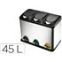 Papelera Contenedor Q-Connect Metalica Con Tapadera De Plastico Y Pedal 3 Depositos 45L 605X340X485 Mm