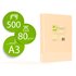 Papel Color Q-Connect Din A3 80Gr Crema Paquete De 500 Hojas