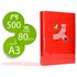 Papel Color Q-Connect Din A3 80Gr Rojo Intenso Paquete De 500 Hojas
