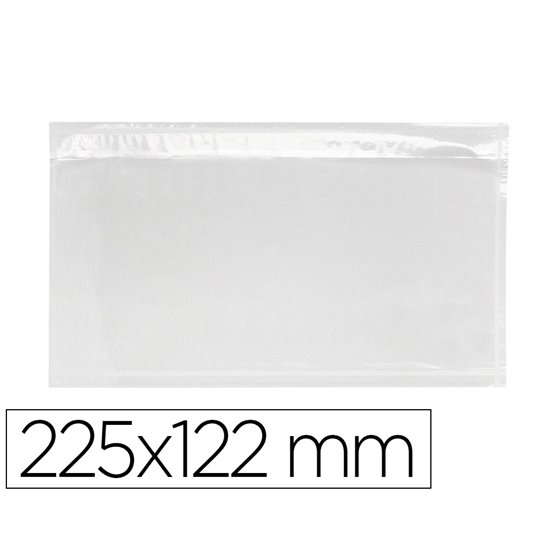 Sobre Autoadhesivo Q-Connect Portadocumentos 225X122 Mm Ventana Transparente Paquete De 100 Unidades